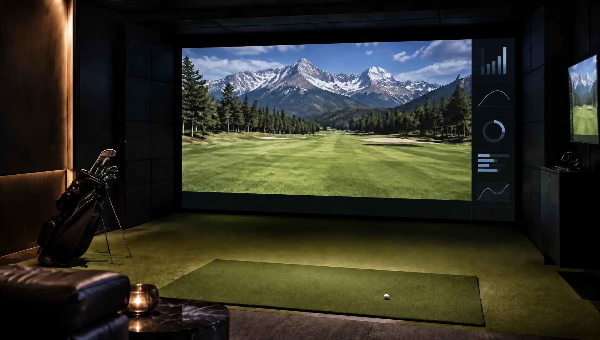 Simulateur de golf Trackman au Montfairway à Thônes